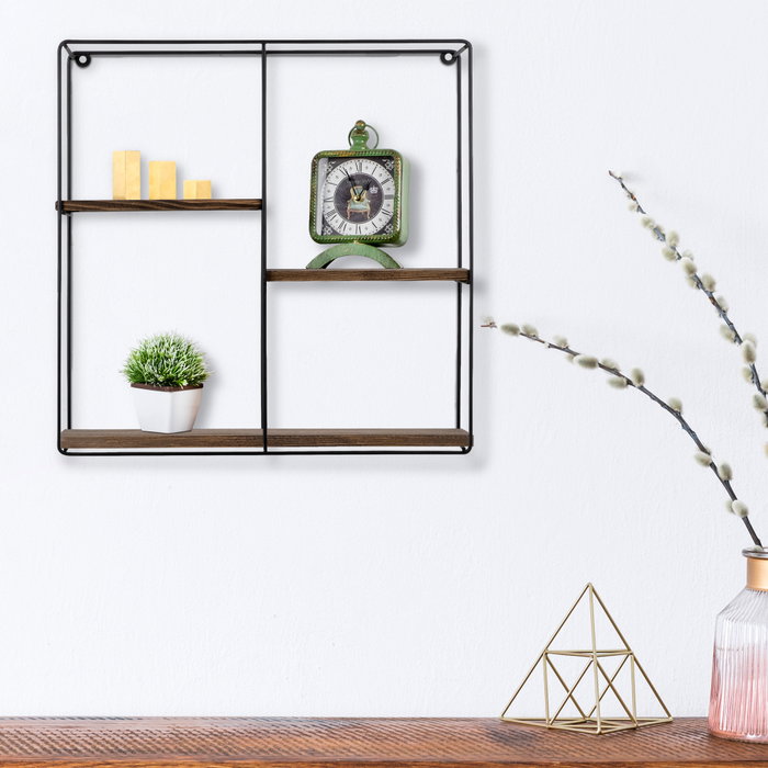 Hanah Home Estantería de Pared Lilac Negro y Nogal Hanah Home Estantería de Pared Lilac Negro y Nogal